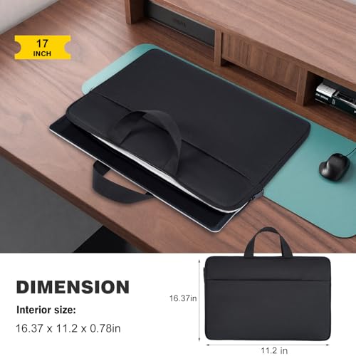 Image of 17 Inch Laptop Sleeve Carrying Case for HP 17 17.3 inch Laptop, HP Envy 17 17t 17m 17.3, Pavilion 17, ASUS Vivobook 17, LG Gram 17, MSI 17.3 inch Case Bag, Black