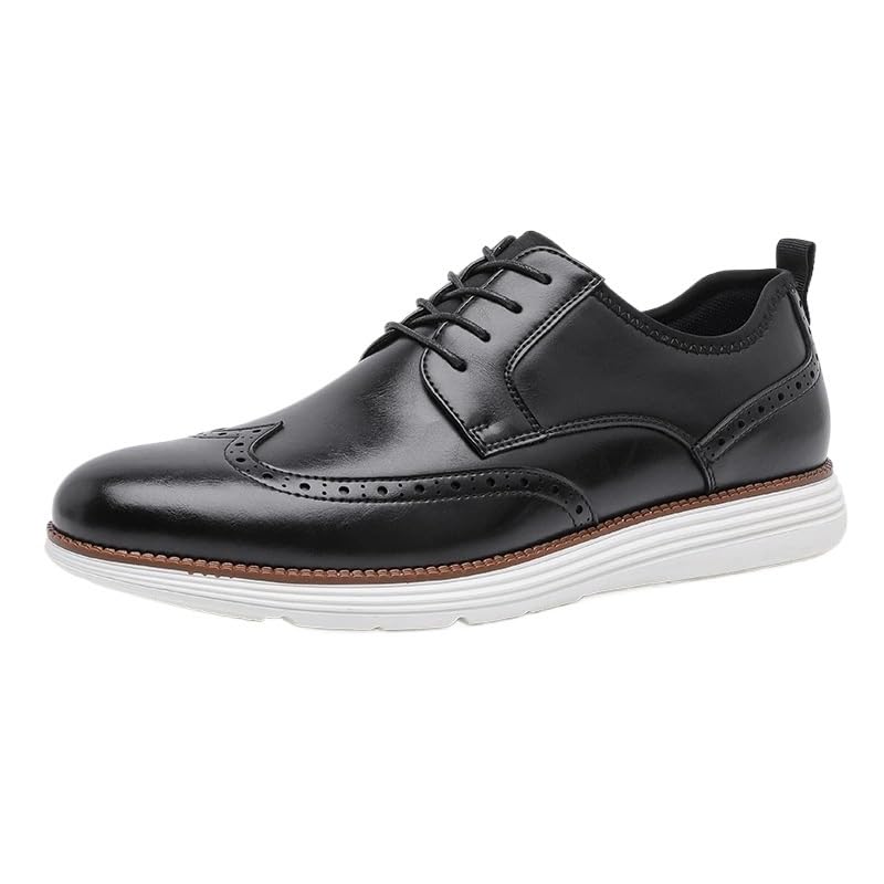 Men Brogue Lace-Up Shoes British Style Casual Business Leather Wedding Versatile Footwear - Main Image