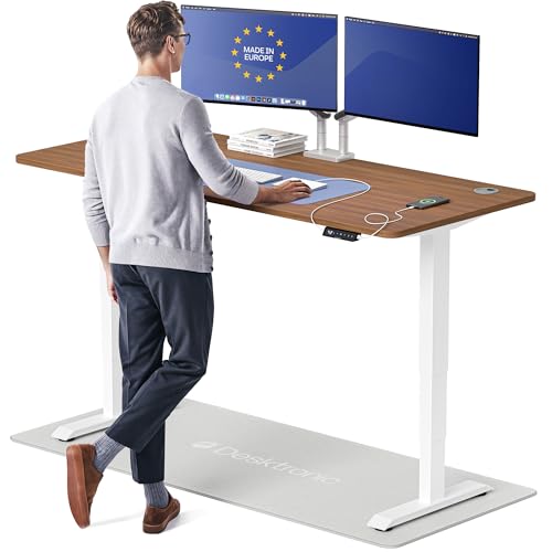 Image of Desktronic HomePro Standing Desk 72x30 - Made in Europe, Ergonomic Sit Stand Home Office Desk, Electric Height Adjustable, Dual Motor, USB & USB-C Charging, Wobble-Free, Touchscreen, 3 Memory Presets