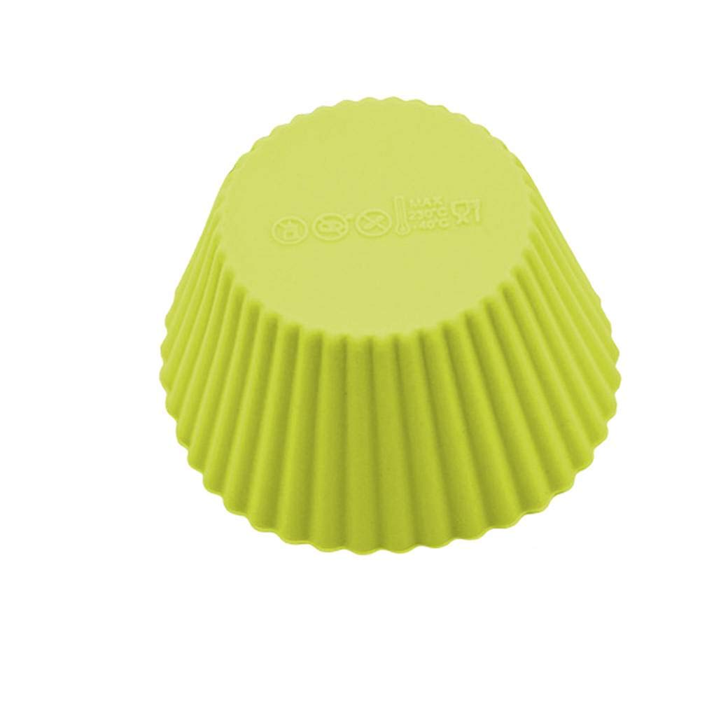 Juego de 10 moldes redondos de silicona para magdalenas, 12 unidades, pequeños, multicolor, para hornear, vibrantes moldes para magdalenas, color al azar