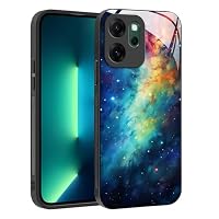 YUXING Cover In Vetro Per Oppo Reno 14F/14FS 5G/4G – Retro Rigido Temprato Con Motivi Astratti Geometrici, Bordo Morbido TPU, Antiscivolo, Foro Per Cordino - copertina