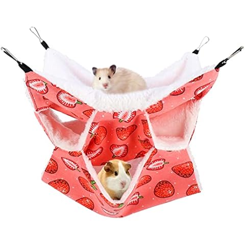 Pet Cage Hammock,3 Layer Hamster Winter Hanging Beds,Soft Swing Pet Cage Hammock Cage Accessories Bedding,Small Animal Hammock for Small Animals Ferret Squirrel Hamster Mouse Play and Sleep Cover