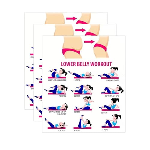 Póster de entrenamiento abdominal de 3 piezas para tonificar el abdomen en casa