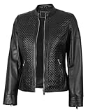 Blingsoul Casual Collarless Leather Biker Jacket Women | [1311524] Maude Black, L