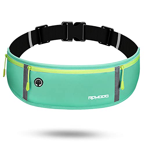 RDMODO Running Belt for Women, Fanny Pack for Men, Running Waist Belt Large Capacity 3 Pocket Zipper Waterproof Lightweight A