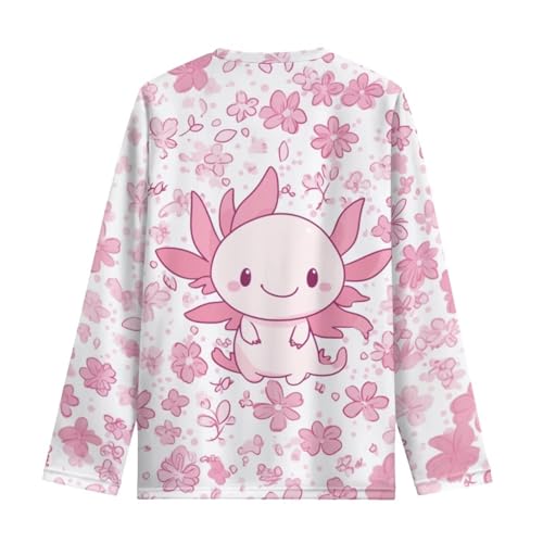Image of Girls Long Sleeve Shirt with Cute Graphic Casual Pullover Tops 3-16Y
