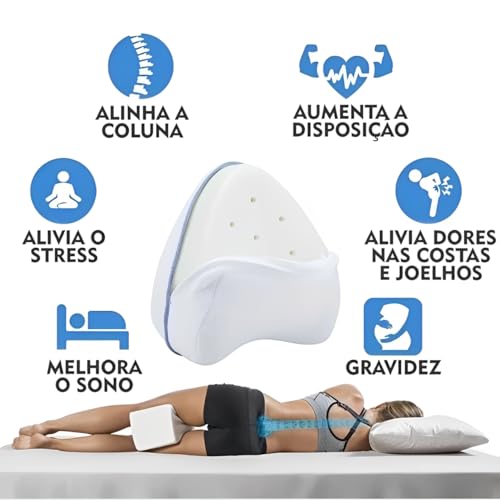 Travesseiro Almofada Para Pernas E Pés Ortopédico Para Postura Dormir Eficiente