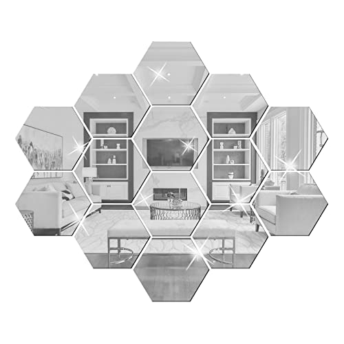 FGYZYP Lot de 12 autocollants muraux hexagonaux en acrylique 3D amovibles en nid d'abeille pour décoration de maison, salon, chambre à coucher Cover