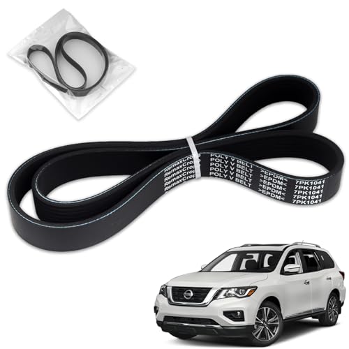 RemaxCrope Engine Serpentine Drive Belt Fit for Nissan Altima 2013-2018, Pathfinder 2013-2019, Murano 2015-2020, Maxima 2016-2020, Quest 2014-2017, Infiniti QX60 2014-2020, JX35, BMW 750iL 7PK1041