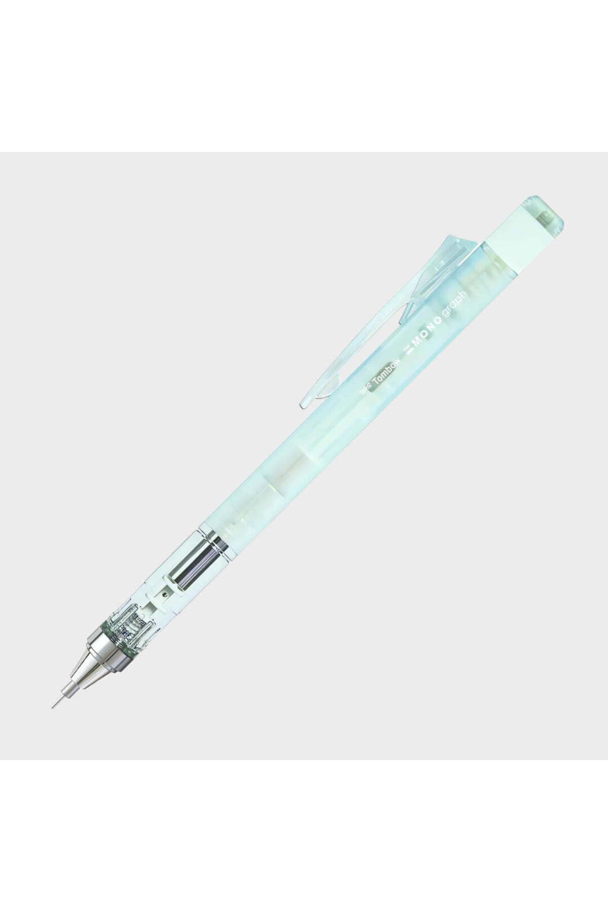 Tombow Mechanicai Kalem Mono Grafik| Yenilikçi Sarsıntı Mekanizması MONO Silgi Özellikleri | LIMITED EDITION Pastel Cam Renk| 0,5 mm| Mavi