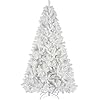 Yaheetech 75ft White Artificial Christmas Pine Tree Seasonal Holiday Carnival Home Party Decoration for Home Office Party Decoration Indoor Outdoor with 1539 Branch Tips and Foldable Stand