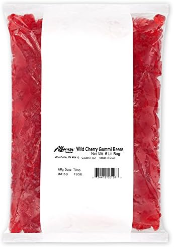 Albanese World's Best Wild Cherry Gummi Bears, 5lbs of Candy