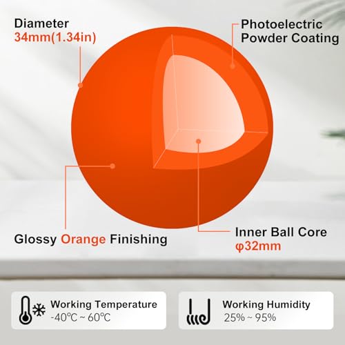 Image of SANWA Trackball 34mm /1.34in, Replacement Ball for Logitech m575, m570, MX Ergo, Perixx, Kensington, Elecom, and Other Compatible Trackball Mouse, Glossy Orange