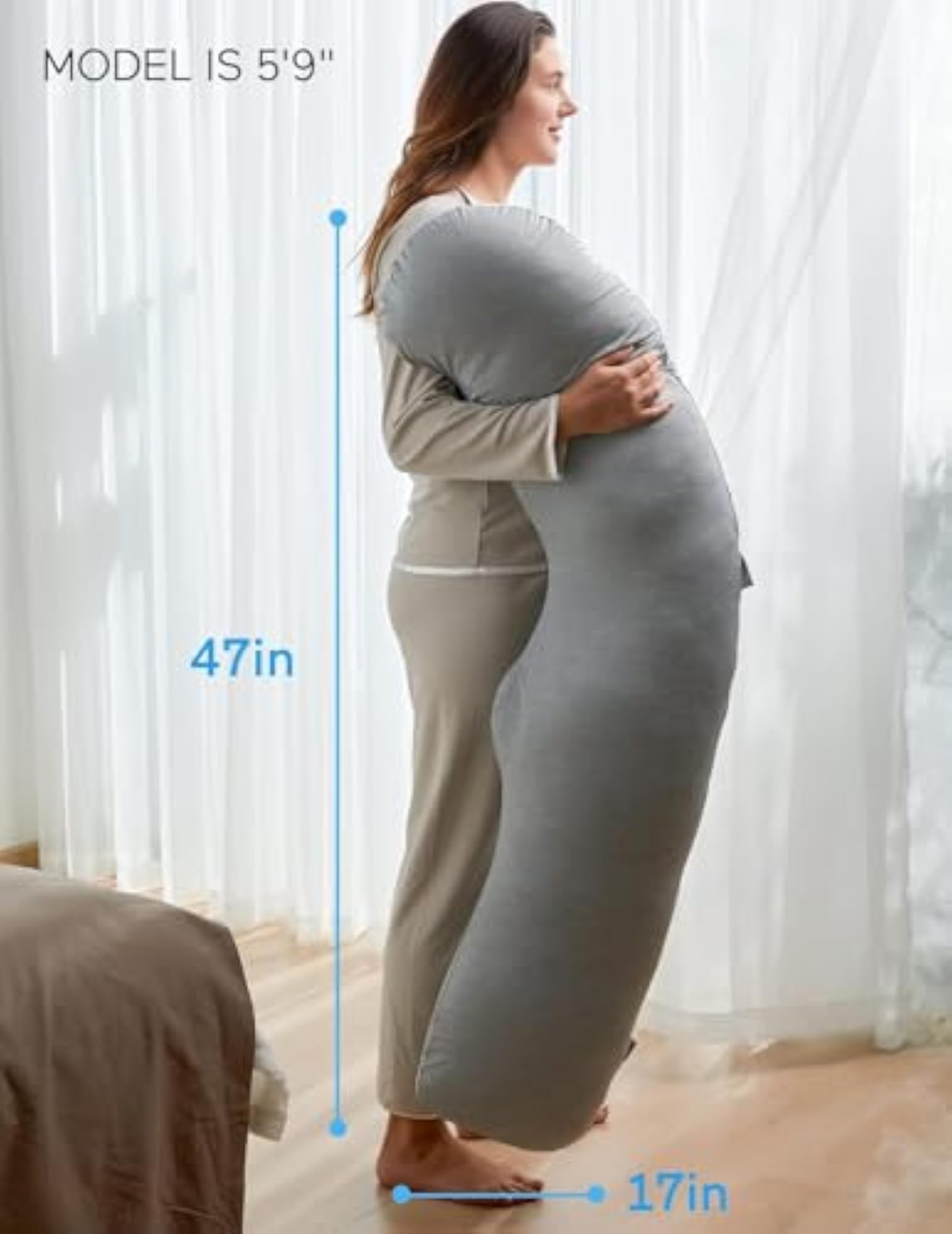 Small J-Shape Pregnancy Pillow for Maternity Comfort