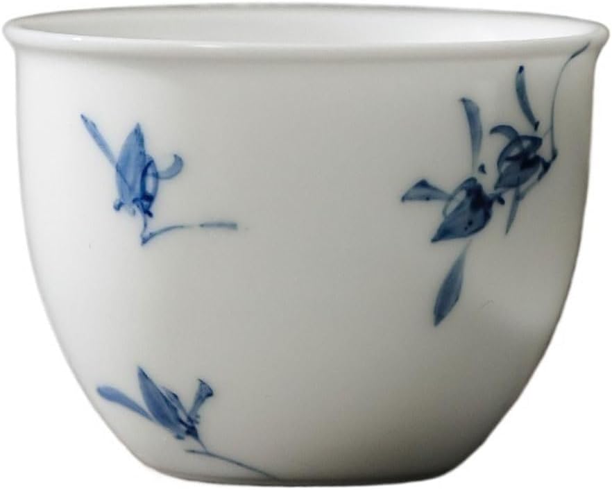 GSOUL Kungfu Tea cup Household Jar Cup Hand-painted Butterfly Orchid Tea Single Personal Host Ceramic Kung Fu Set Small Tea Cups