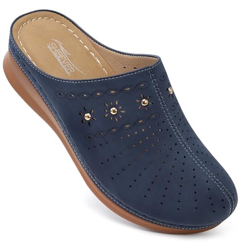 Image of SHIBEVER Clogs for Women Mules Comfortable: Slip On Closed Toe Casual Shoes | Cushioned Footbed All-Day Comfort Non Slip Platform Dress Shoes Breathable Upper for Walking Work Business Office Travel