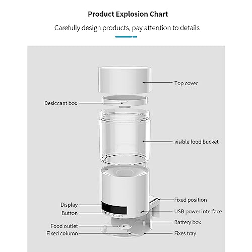 Comedero automático para peces, dispensador de temporizador digital de 500 ml con pantalla LCD, recargable y totalmente sellado para acuario