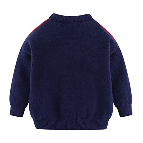 Image of Mud Kingdom Girls Boys Sweaters Rainbow Stripes Crewneck Knit Pullover Fall 2-9 Years