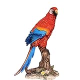 Tropical Rainforest Paradise Bird I Realistic Parrot Bird Sculpture Branch I Indoor Desktop Bird Decor I Decorative Macaw Parrot