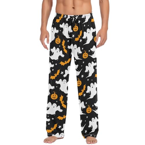Halloween Ghosts Pumpkins Pajama Pants Lounge Sleepwear PJs Men's Pajama Bottoms Sleep Pants S