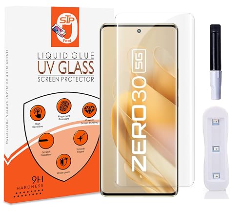 STP FEEL Uv Tempered Glass Screen Protector For Infinix Zero 30 5G / Infinix Zero Ultra 5G Cellphone (6.78 Inch) (Pack Of 1) Full Adhesive Uv Glue Curved Edge To Edge Case Friendly Hd Clarity