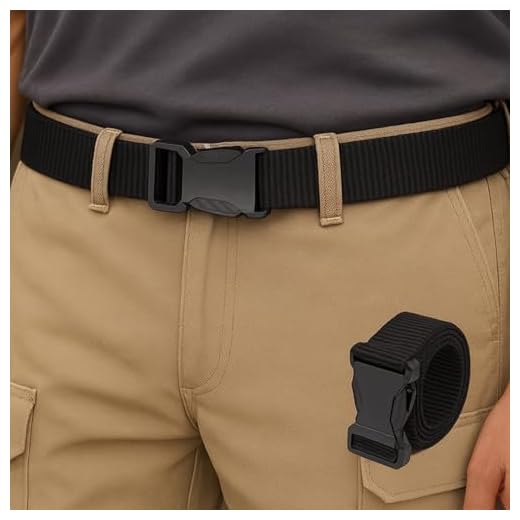 Adjustable Tool Belt for Custom Fit – Canvas Utility Construction Belt with Buckle for Outdoor/Sport Black