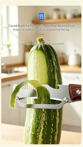 Pelador y cortador multifuncional de cocina 2 en 1 de acero inoxidable miniatura 5