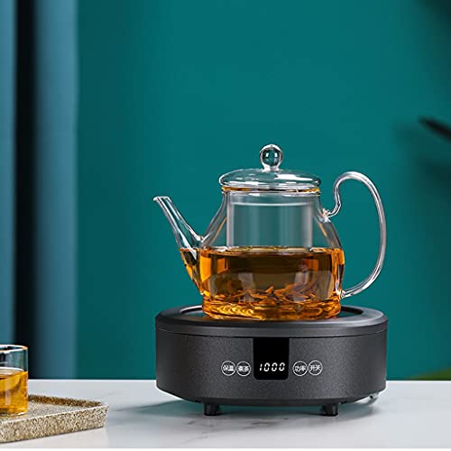 Electric Ceramic Mini Stove Induction Cooker, Mini Tea Stove Heat Fast Portable Hot Plate Multifunction for Office Home Use (Color : Black)