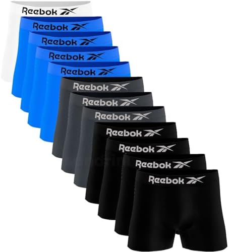 Kit 12 Cuecas Boxer Reebok Masculinas Microfibra Adulto Box Sem C...