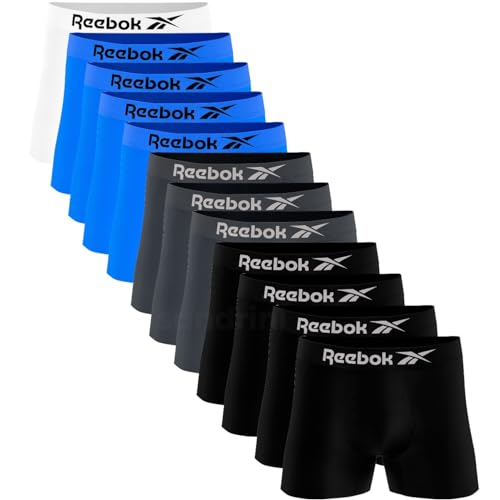 Kit 12 Cuecas Boxer Reebok Masculinas Microfibra Adulto Box Sem Costura (BR, Alfa, P, Regular, Sortidos 1)