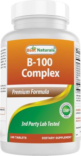 Best Naturals Vitamin B Complex with Inositol PABA 240 Tablets - Made in the USA - Non-GMO & Gluten Free