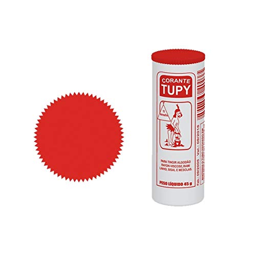 Corante em Pó,Tupy, Vermelho, 45 g, Para Algodão