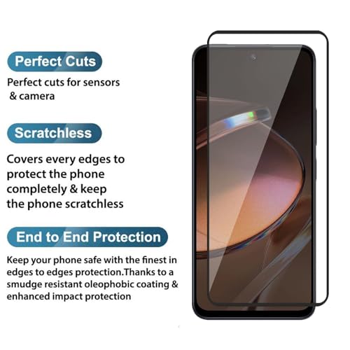 Image of HD Tempered Glass Screen Protector Compatible For Poco M6 pro 5G With Edge To Edge Coverage And Easy Installation Kit