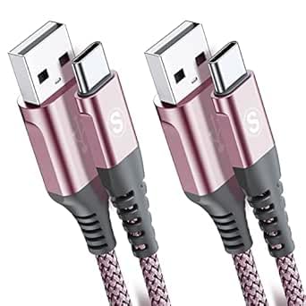 Cavo USB C Ricarica Rapida [2 Pezzi 2M+3M] Cavo USB Tipo C 3.1A USB A a USB C Nylon per i Phone 17 16 15 Pro Max,Galaxy S26/S25/S24/S23/S22 a S8,Note20,M31,A72,A71,A54,A52,LG,Xiaomi,Huawei,Pixel