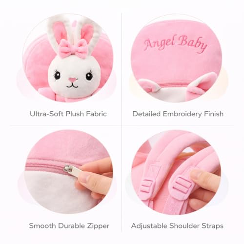 Image of Cartoon Plush Kids School Bag 2-6 Years | Soft Toy Backpack for Boys & Girls | Toddler Nursery Preschool Bag | Lightweight Adjustable Straps
