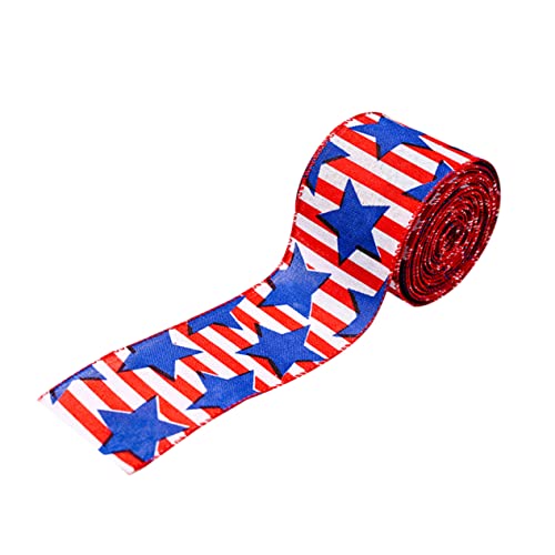 NUOBESTY 1 Pc Nastro Strass Il Quarto Fiocco Rosso Mazzo Decorazione Nappa Ritorno a Casa Borgogna Striscione Colorato Decorativo Ghirlande Patriottico Lime Spago Reale Ornamenti Stoffa