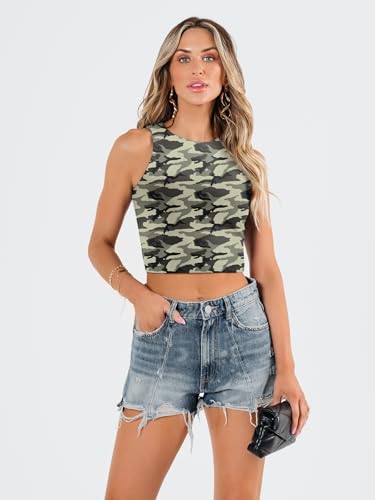 Image of EFAN Womens Sexy Sleeveless Double Lined Crop Tops Workout Cute Tight Racerback Tank Tops Summer Clothes Teen Girls 2025