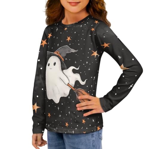 Image of Girls Long Sleeve Shirts Casual Crewneck Soft T-shirts for Girls 3-16 Years Old