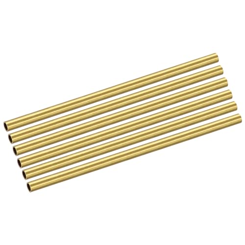 METALLIXITY Brass Tube(4.5mm OD x 0.5mm Wall T x 100mm L) 6Pcs, Straight Tubing - for Home Furnishing, Machinery, DIY Handicraft