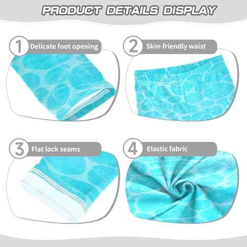 Waves in Sea Girls Leggings,Workout Leggings for Girls Toddler Athletic Leggings Size for 3-10T3