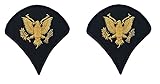 US Army Male Rank Gold On Blue Chevrons - Specialist E-4