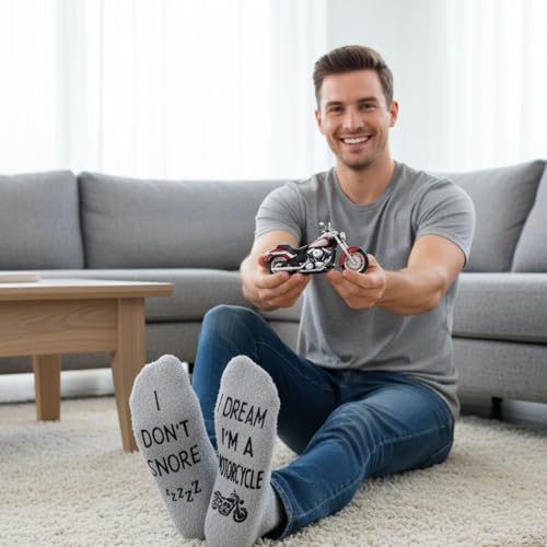 Zmart Motorcycle Gifts - Dirt Bike Lovers Riders Gifts, Motorcycle Socks for Men, Funny Motorcross Socks, Motorcyclist Presents