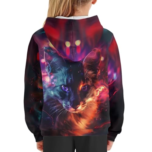 Image of GLUDEAR Teen Boys Girls Novelty Animal Galaxy Hoodies Sweatshirts Pullover