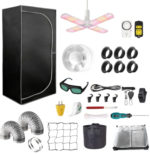 Complete Mylar Growing Tent 2x2 Grow Tent Kit 24'x24'x...