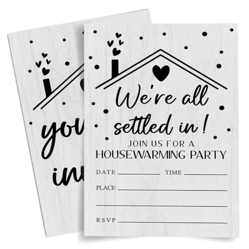 Housewarming Party Invitation, Housewarming Party Invite Cards New Home Party Invitations, We're All Settled in Invitation, 20 Invites with Envelopes (4