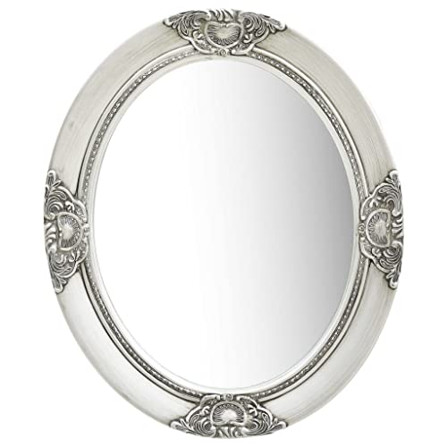 Miroir mural baroque cadre bois argenté d'exception - 2