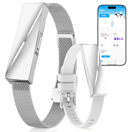 iSo Tech Smart Braccialetto Fitness Band senza Display, Smartwatch Fitness Tracker alla Moda Monitoraggio 24/7 Attività, Sonno Frequenza Cardiaca, Modalità Multisport, Autonomia 15 Giorni, IP68