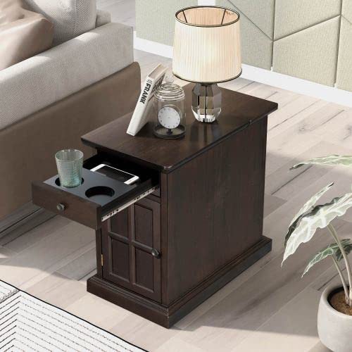 Amazon.com: Anwick Vintage End Table Side Table with USB Ports
