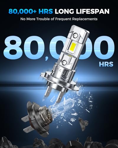 Image of Marsauto - H7 led lights for car- High-Performance H7 Led Bulb- 2 Bulbs | 1:1 Mini Size, 6500K Cool White, Plug and Play, IP68 Waterproof