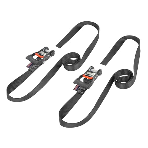 PowerTye Mfg Endless Ratchets - 1.5 inch x 7 Foot Ergonomic (no Hooks) - 800 lb. Working Load Limit - Black 2-Pack